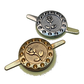 Плоский круглый с декоративными пряжками в виде розы, для фурнитуры для сумки металлические аксессуары