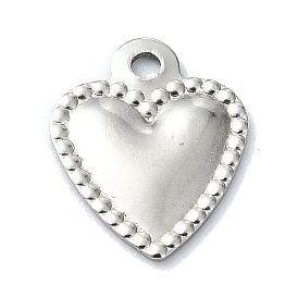 201 Stainless Steel Charms, Laser Cut, Heart Charm