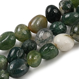 Natural Indian Agate Bead Strands, Tumbled Stone, Nuggets