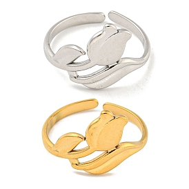 Тюльпан 304 женские кольца на палец с открытой манжетой из нержавеющей стали