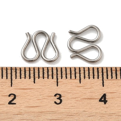304 Stainless Steel S-hook Clasps, M Clasps