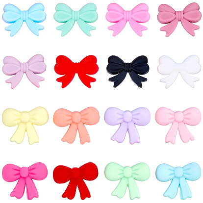 16шт. 16 стили силиконовых центральных бусин в виде бантика