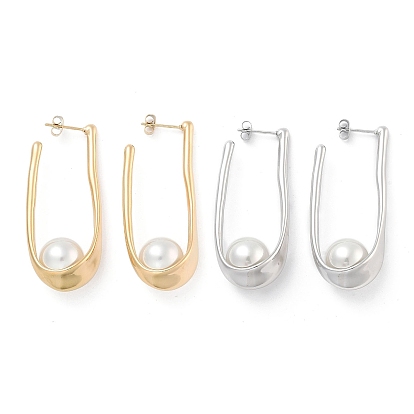 Ионное покрытие (ip) 304 серьги-гвоздики из нержавеющей стали, с пластиковым, украшения для женщин