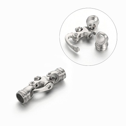 304 из нержавеющей стали пряжки, матовая поверхность, 37x15x10 мм, отверстие : 6.5 мм