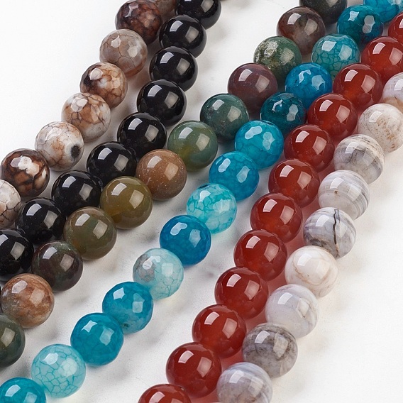 Natural Agate Beads Strands, Round
