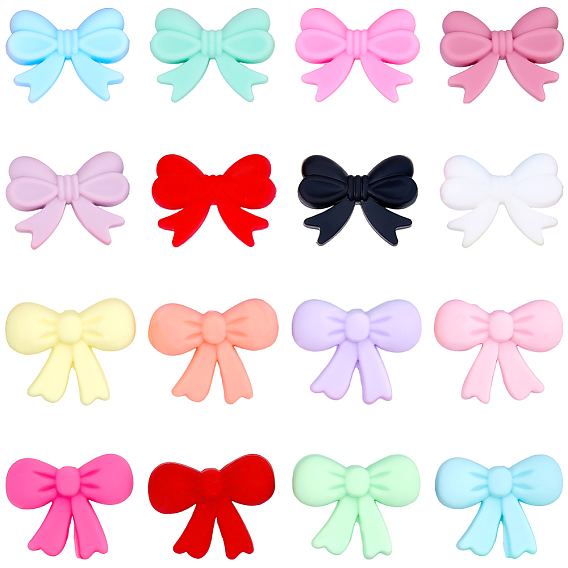 16шт. 16 стили силиконовых центральных бусин в виде бантика