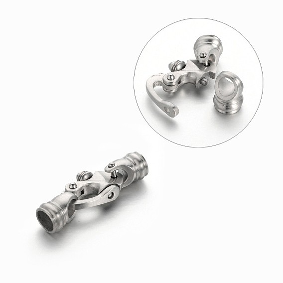 304 из нержавеющей стали пряжки, матовая поверхность, 37x15x10 мм, отверстие : 6.5 мм