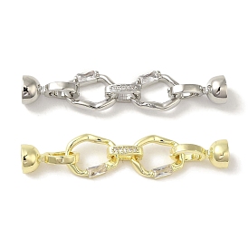 Brass Micro Pave Clear Cubic Zirconia Fold Over Clasps