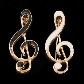 Alloy Enamel Brooch for Clothes Backpack, Musical Note