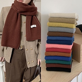 Women's Long Polyester Neck Warmer Scarf, Winter Scarf, Solid Color Wrap Shawl Scarves