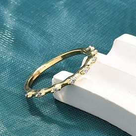 Кольца на палец из латуни с микро-паве и кубическим цирконием для женщин, без кадмия и без свинца, долговечный