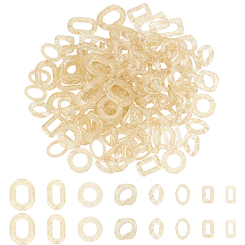 SUPERFINDINGS Transparent Acrylic Linking Rings, with Glitter Powder, Quick Link Connectors, For Jewelry Cable Chains Making, Mixed Shapes