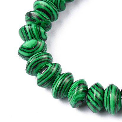 Synthetic Malachite Beads Strands, Saucer Beads, Rondelle