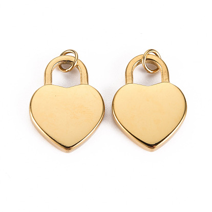 304 colgantes de acero inoxidable, con anillos de salto, corazón