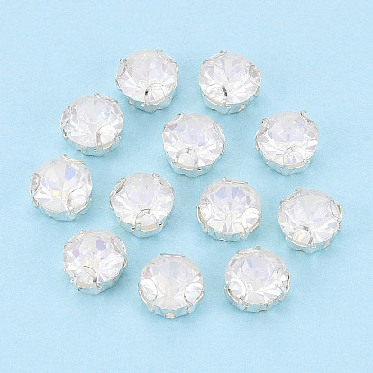 Пришить бусины монте из стразов, с настройками латуни, аксессуары для одежды, плоско-круглые