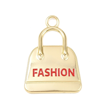Подвески из эмали и сплава, сумка со словом мода, стойки покрытие, без кадмия и без свинца
