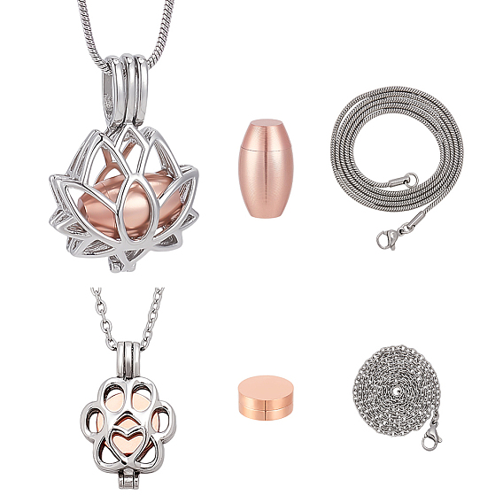 2 шт. 2 стили подвеска из нержавеющей стали урна для пепла ожерелья, цвет нержавеющей стали