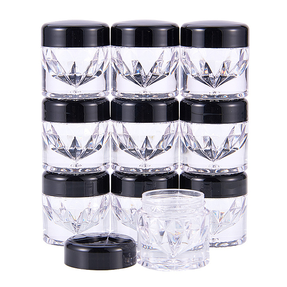 Mini Diamond Shape Empty Loose Powder Bottle with Sifter & Screw Lid, Sample Case for Concealer Powder, Eyeshadow Powder