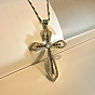 Cross Pendant Necklace Copper Micro-inlaid Zircon Clavicle Chain Birthday Gift for Women