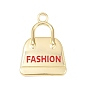 Подвески из эмали и сплава, сумка со словом мода, стойки покрытие, без кадмия и без свинца