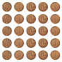 30Pcs Natural Schima Wood Beads, Dyed, Flat Round