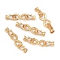 SHEGRACE Infinity Brass Fold Over Clasps, Lead Free & Cadmium Free & Nickel Free