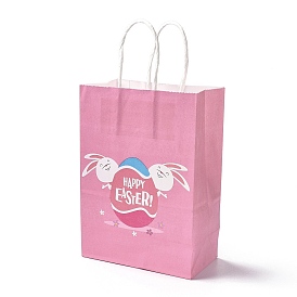 Rectangle Paper Bags, with Handle, for Gift Bags and Shopping Bags, Easter Theme