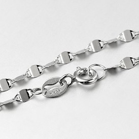 Colliers à la mode 925 chaîne en argent sterling, à ressort fermoirs à anneaux, fine chaîne