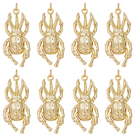 10 латунные подвески шт., с прыжковых колец, жук прелести