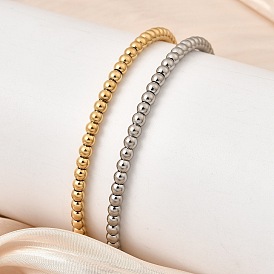 304 Круглые браслеты из нержавеющей стали с бусинами для женщин