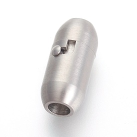 304 Stainless Steel Locking Tube Magnetic Clasps, Matte Style, Oval