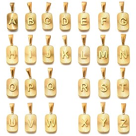 304 подвески из нержавеющей стали, прямоугольник с подвеской в виде буквы, реальный 18 k позолоченный