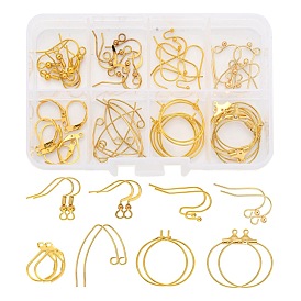 Kits de fabrication de boucles d'oreilles bricolage, y compris 6 pendentifs en laiton, 42 pcs résultats de boucle d'oreille à levier, anneaux de charme de verre de vin et crochets de boucle d'oreille