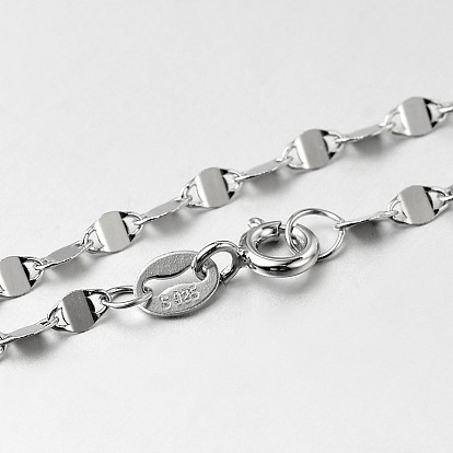 Colliers à la mode 925 chaîne en argent sterling, à ressort fermoirs à anneaux, fine chaîne