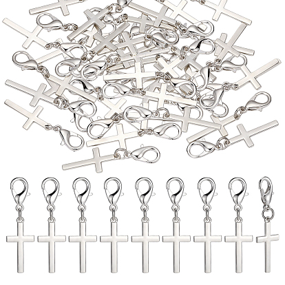 80pcs pendentifs décoratifs en alliage, avec alliage homard fermoirs pince