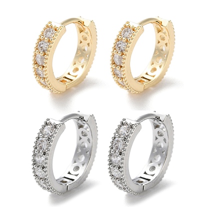 Латунные серьги-кольца из прозрачного кубического циркония, кольцо