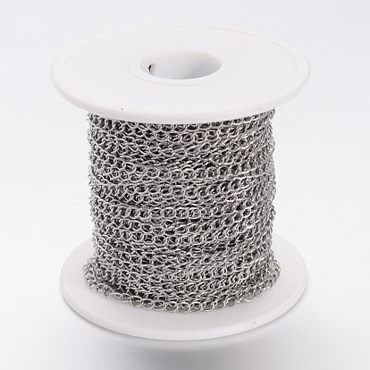 Ion Plating(IP) 304 Stainless Steel Curb Chains, with Spool, Soldered, for Jewelry Making