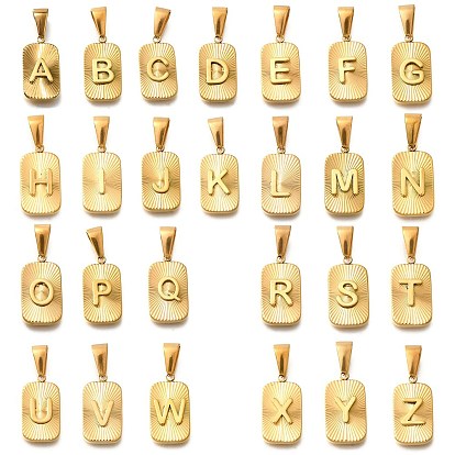 304 подвески из нержавеющей стали, прямоугольник с подвеской в виде буквы, реальный 18 k позолоченный