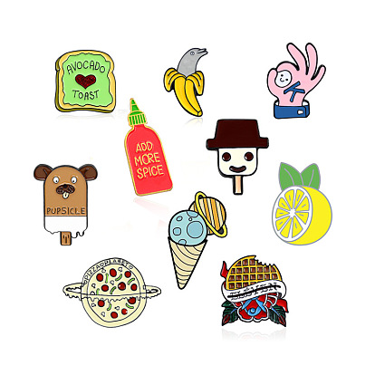 Delicious Food Badge Set - Ice Cream, Popsicle, Pizza, Lemon & More!