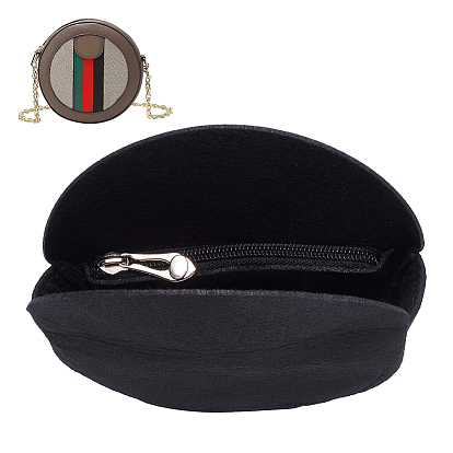 Вставки-органайзеры для кошельков из шерстяного фетра, формирователь круглых сумок, с молнией из сплава, круглые