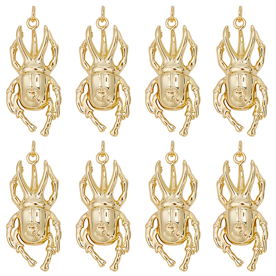 10 латунные подвески шт., с прыжковых колец, жук прелести