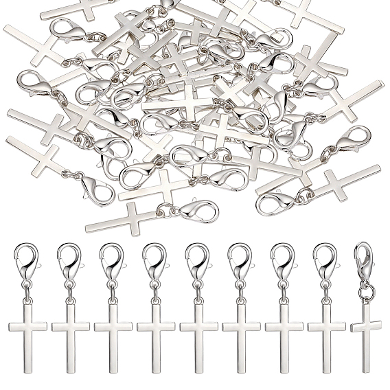80Pcs Alloy Pendants Decorations, with Alloy Lobster Claw Clasps