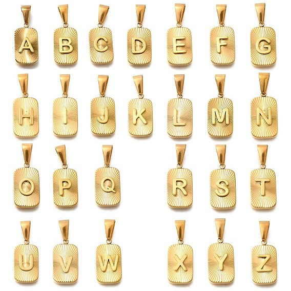 304 подвески из нержавеющей стали, прямоугольник с подвеской в виде буквы, реальный 18 k позолоченный