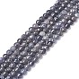 Натуральные сапфировые бисерные пряди, граненые, плоско-круглые