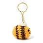 DIY 3D Bee Charm Keychain Making Kit, Including Iron Split Key Rings, Handwork Knitting Woolen Yarn Ornaments Accessories