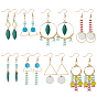 DIY Dangle Earring Making Kits, Including Brass Handmade Chains & Pendants & Linking Rings & Earring Hooks & Jump Rings & Pins, Iron Spacer Beads and Glass Beads