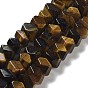 Chapelets de perles oeil de tigre naturelles, nuggets, facette