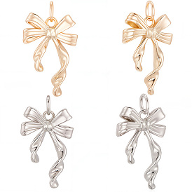 12 шт. 2 цвета латунные подвески, бантом, с целью перехода в кольце, долговечный, без кадмия и без свинца, стойки покрытие