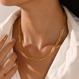 Minimalist Gold Plated Stainless Steel Chain Necklace for Women