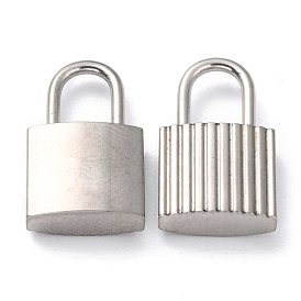 304 Stainless Steel Charms, PadLock, Textured
